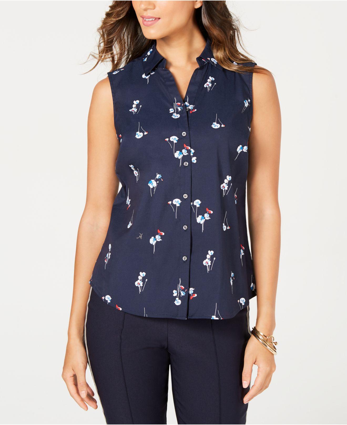 Charter Club Cotton Petite Floral-print Shirt, Created For Macy's in ...