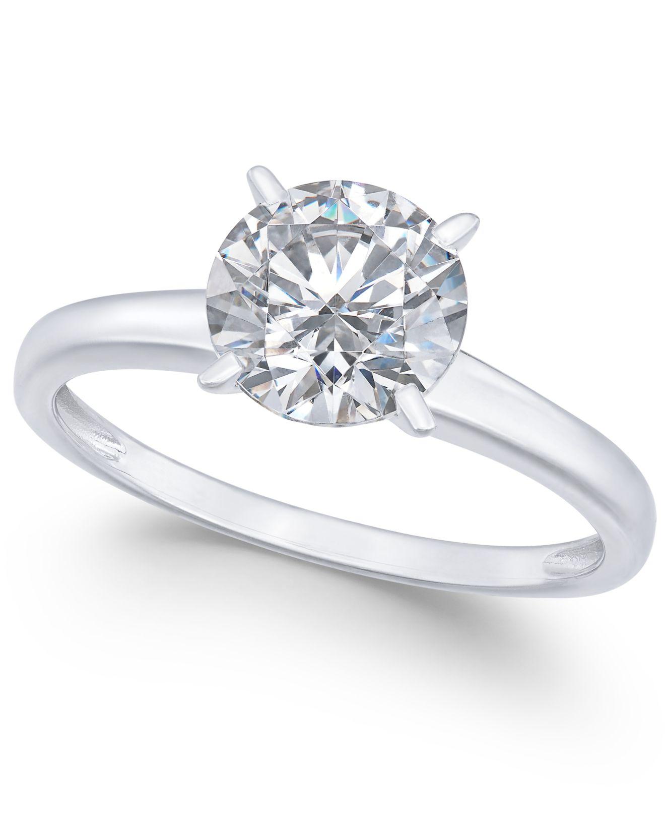 Arabella Swarovski Zirconia (31/3 Ct. T.w.) Solitaire Engagement Ring In 14k White Gold in