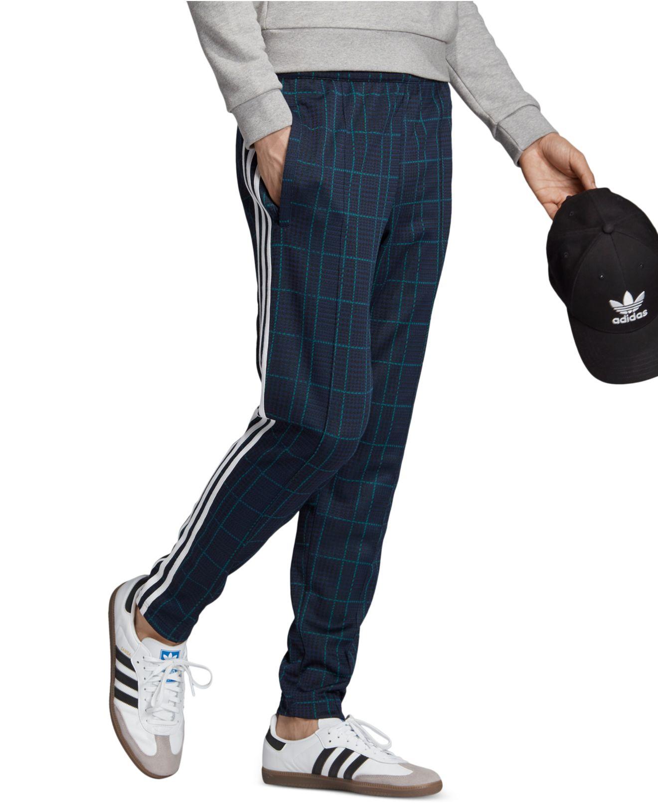 adidas plaid track pants