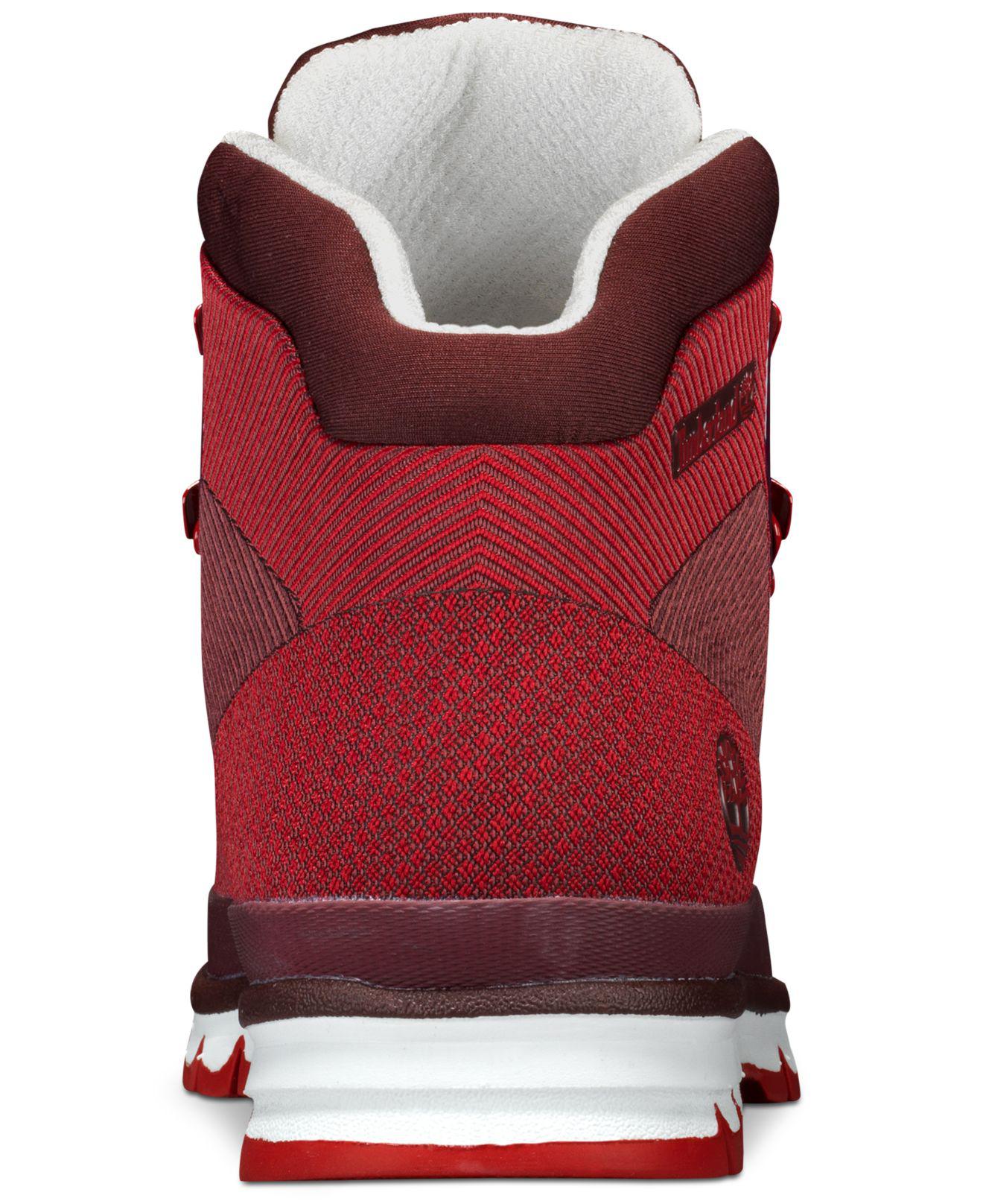 timberland euro hiker jacquard red