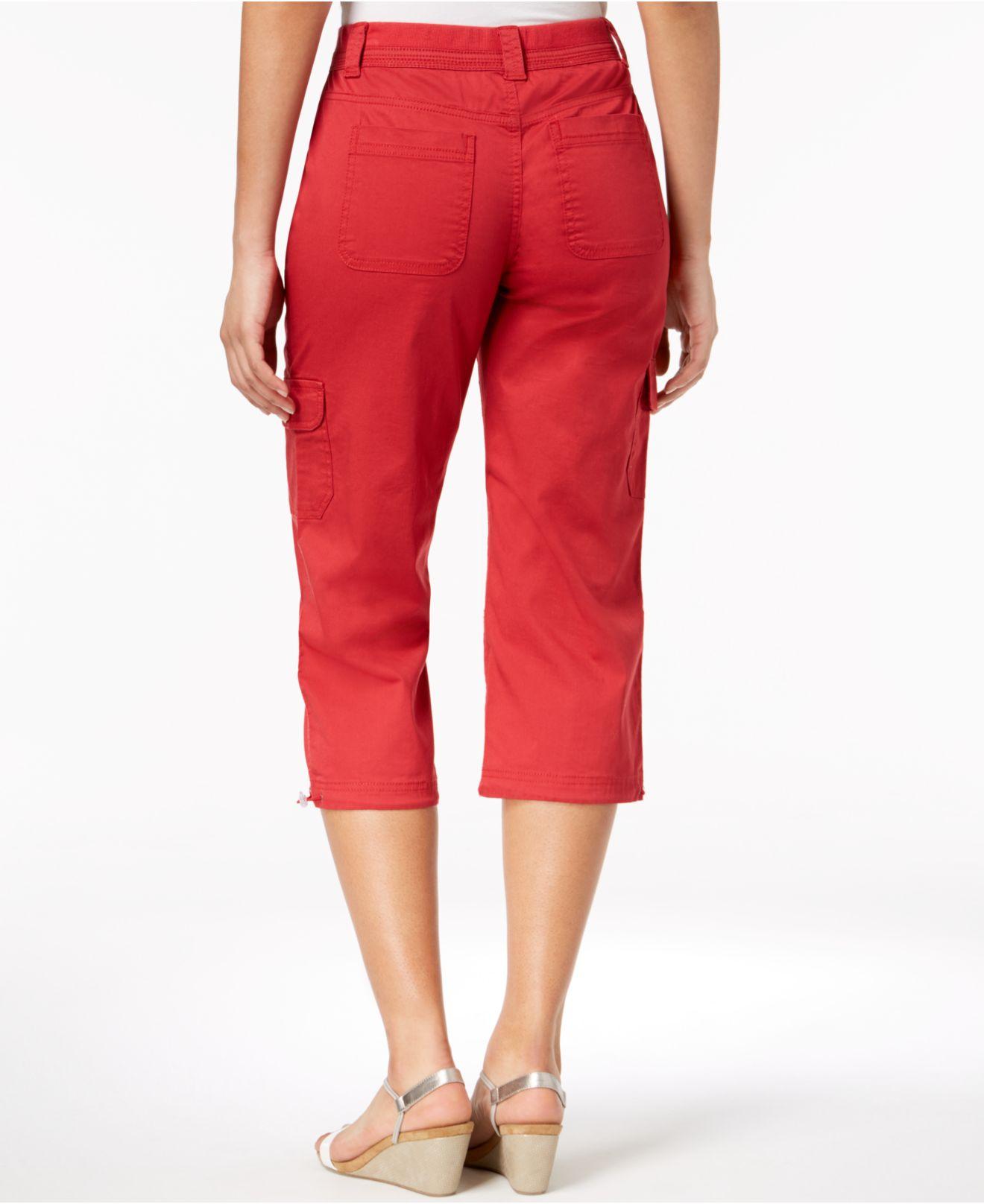 Style Co. Capri Cargo Pants Created For Macy s in Red Lyst