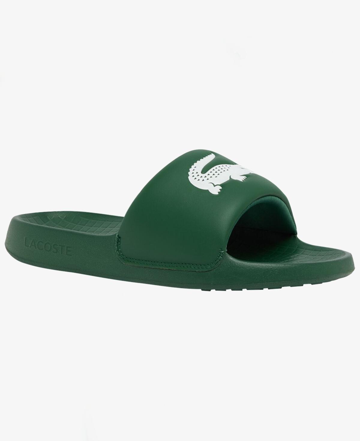 Lacoste Dark Green Slide Sandals with Logo Patch Lacoste Croco Slide 119 1 Slip-On Green Synthetic Mens Flip  main image 3