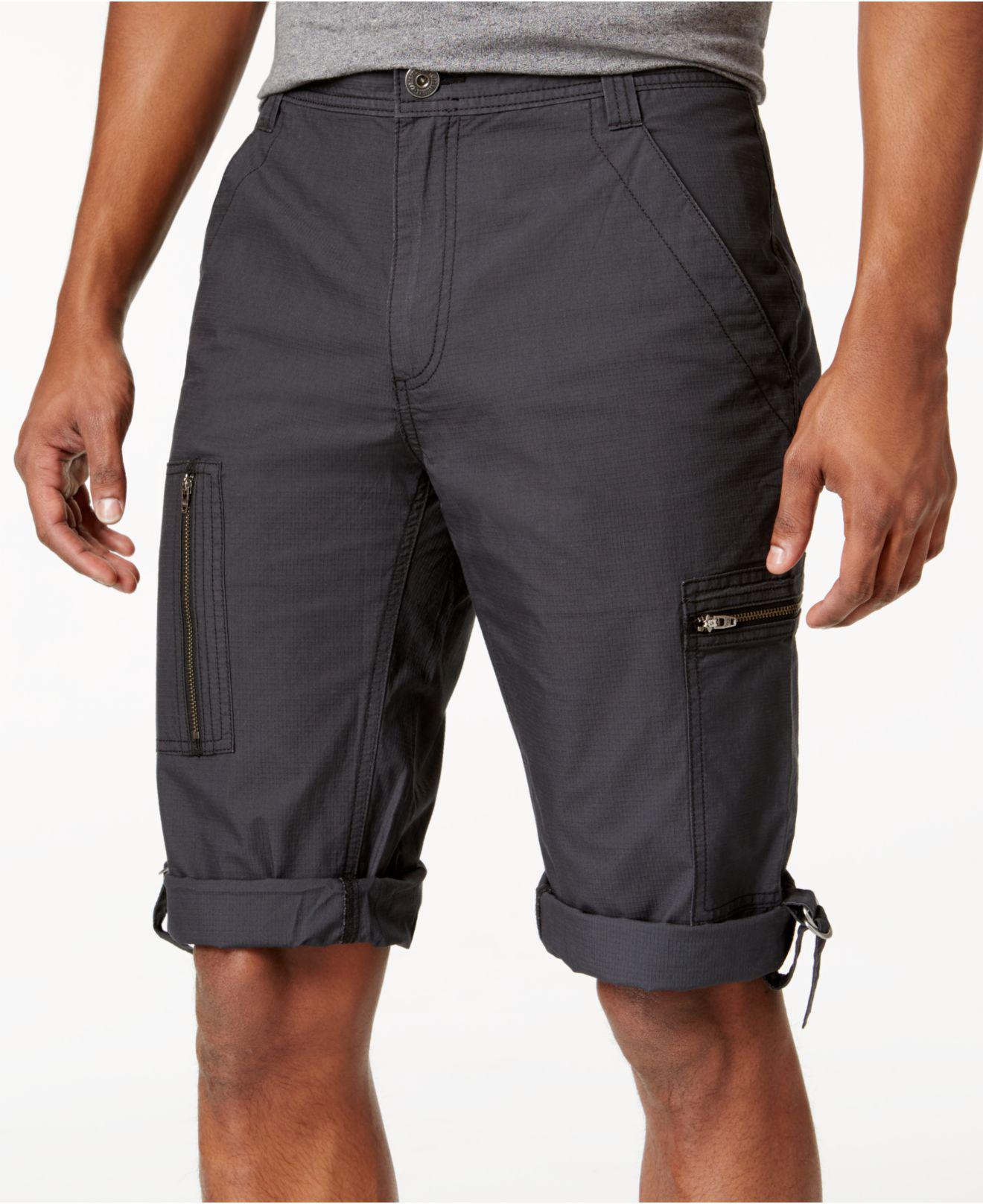 INC International Concepts Cotton Men's Foster Messenger Shorts in Gray ...
