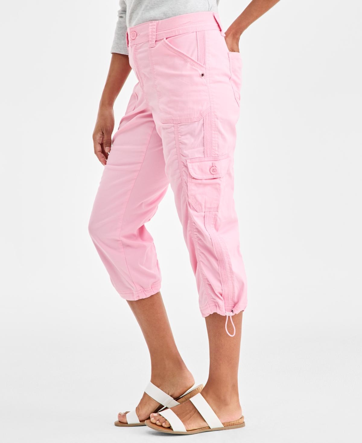 Style Mid-rise Cargo Capri Pants in Pink Lyst