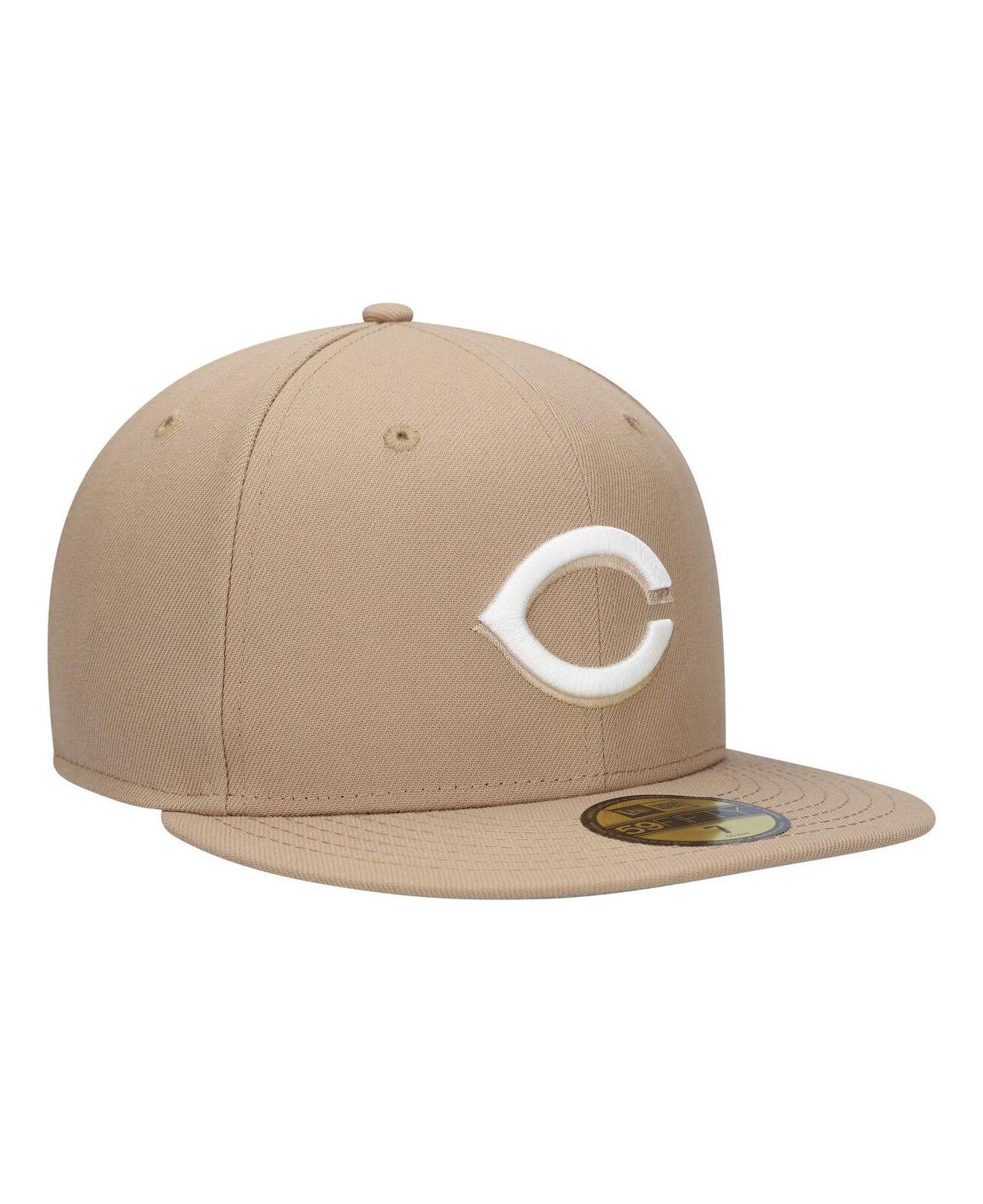 New Era Khaki/Olive Cincinnati Reds Pink Undervisor 59FIFTY Fitted Hat