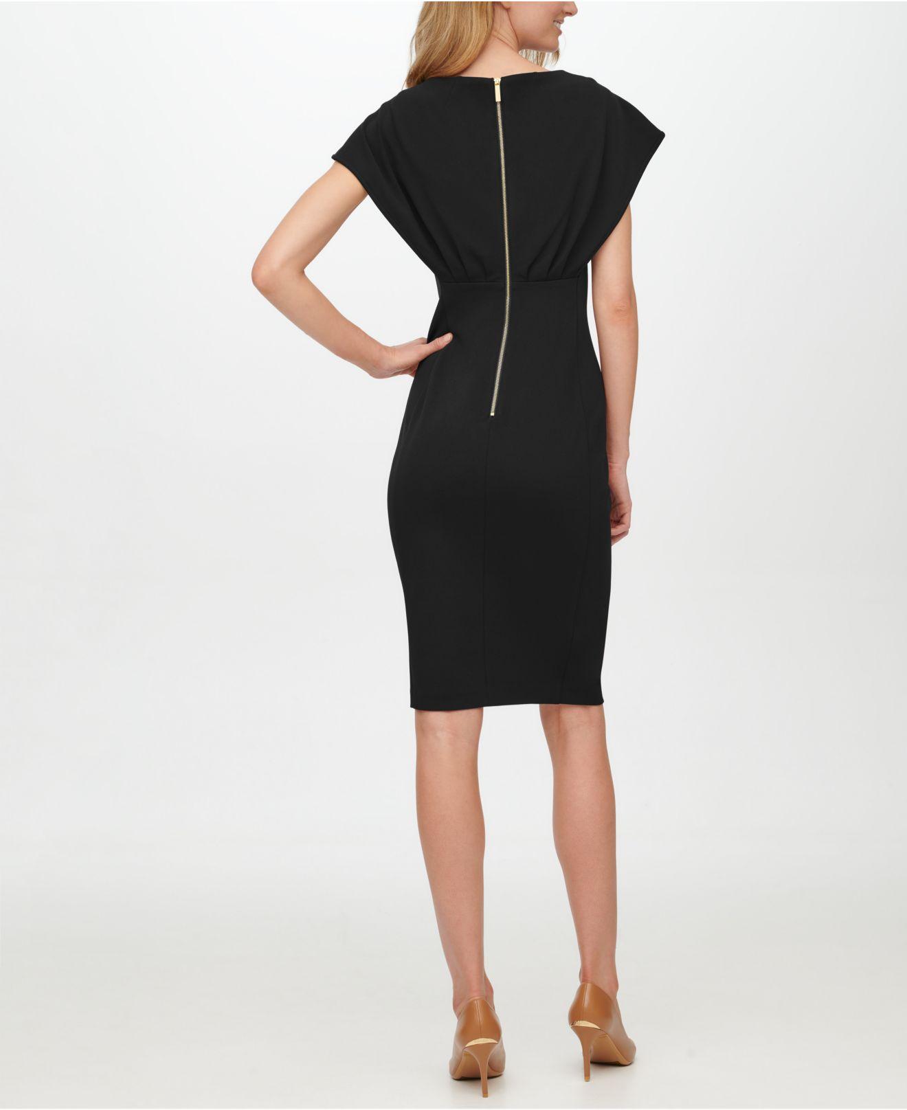 Calvin klein crepe cape dress sales