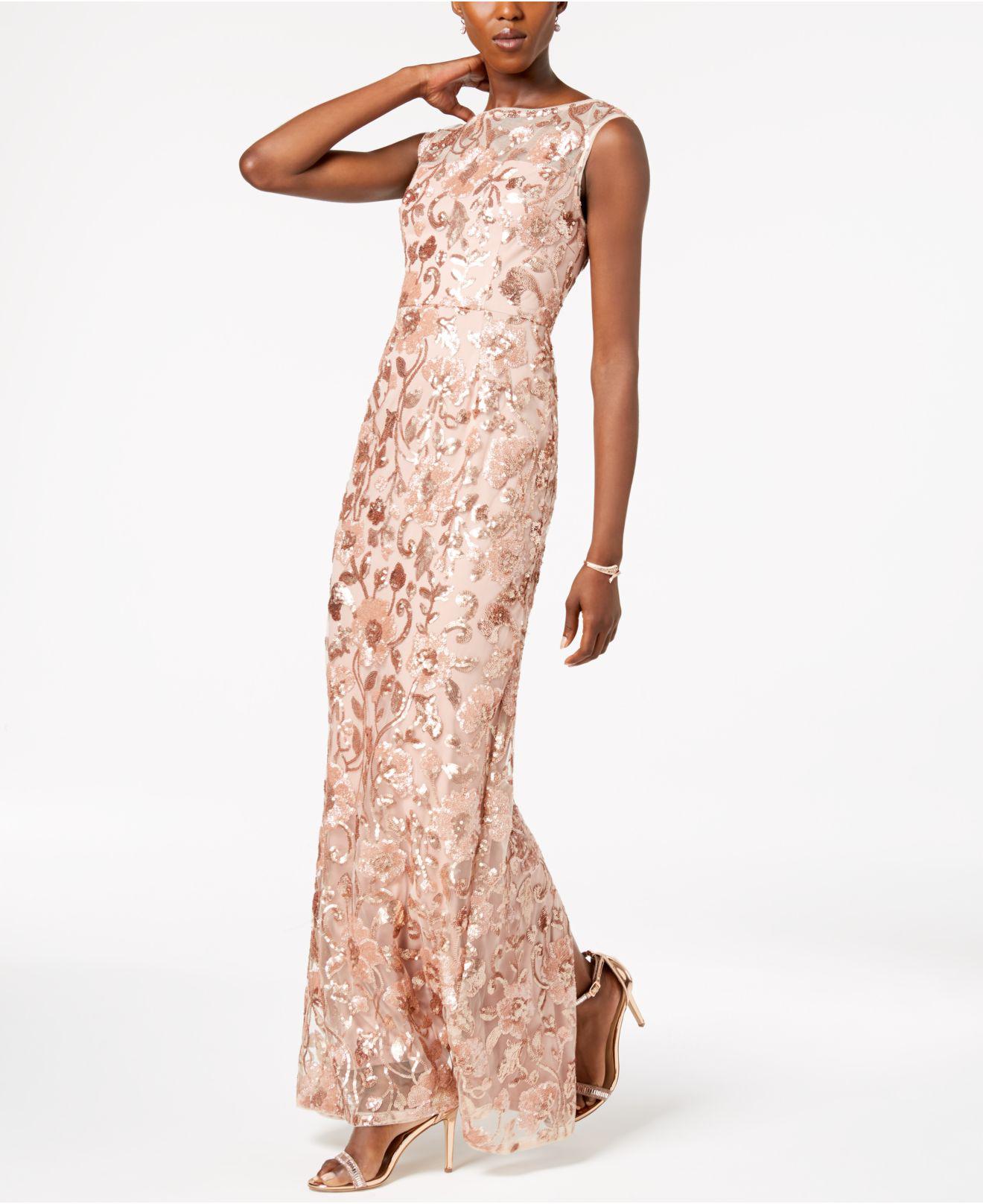 Adrianna Papell Sleeveless Sequin-embellished Dress in Pink | Lyst