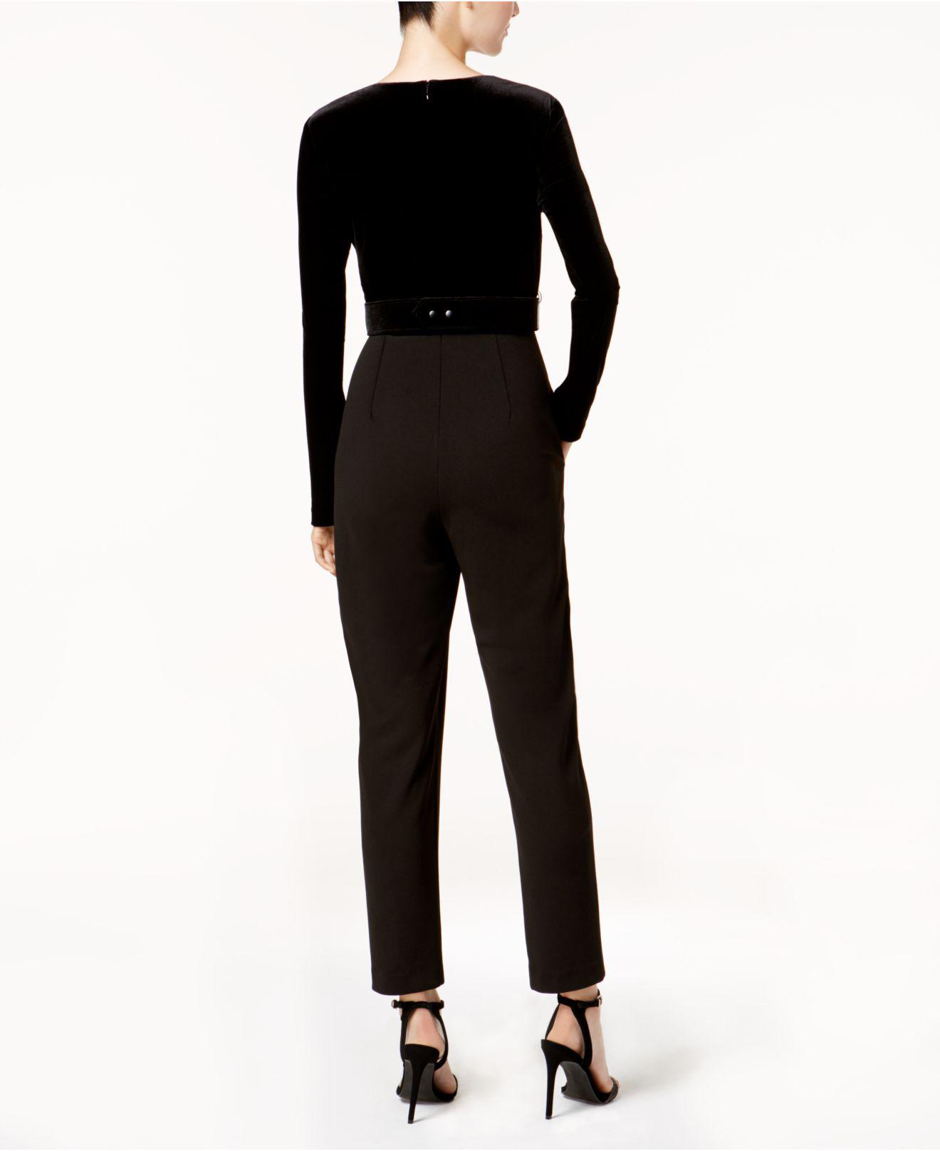 vince camuto velvet jumpsuit