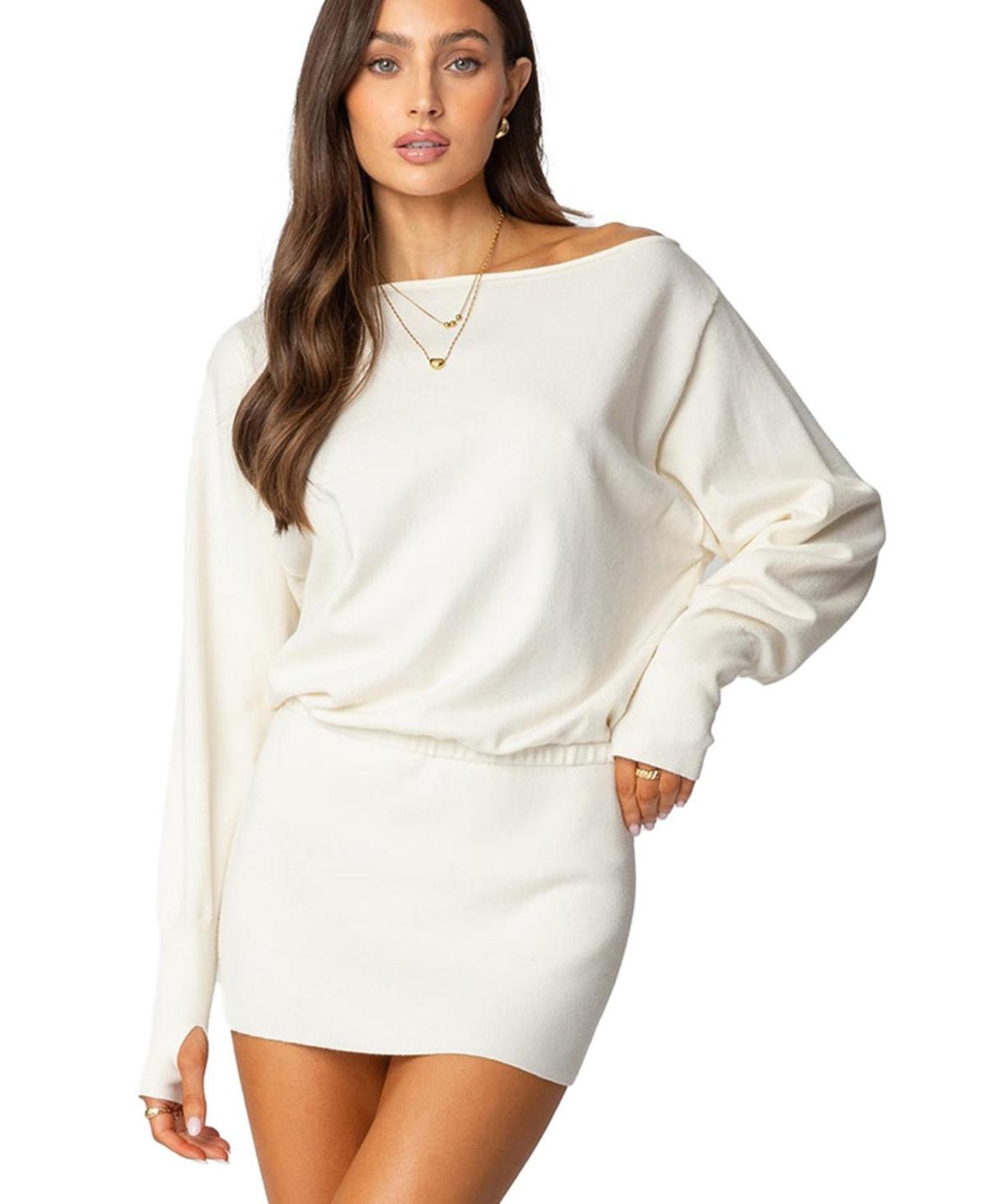 open lace back dress Galli Rib Knit Mini Dress – SEROYA main image 1