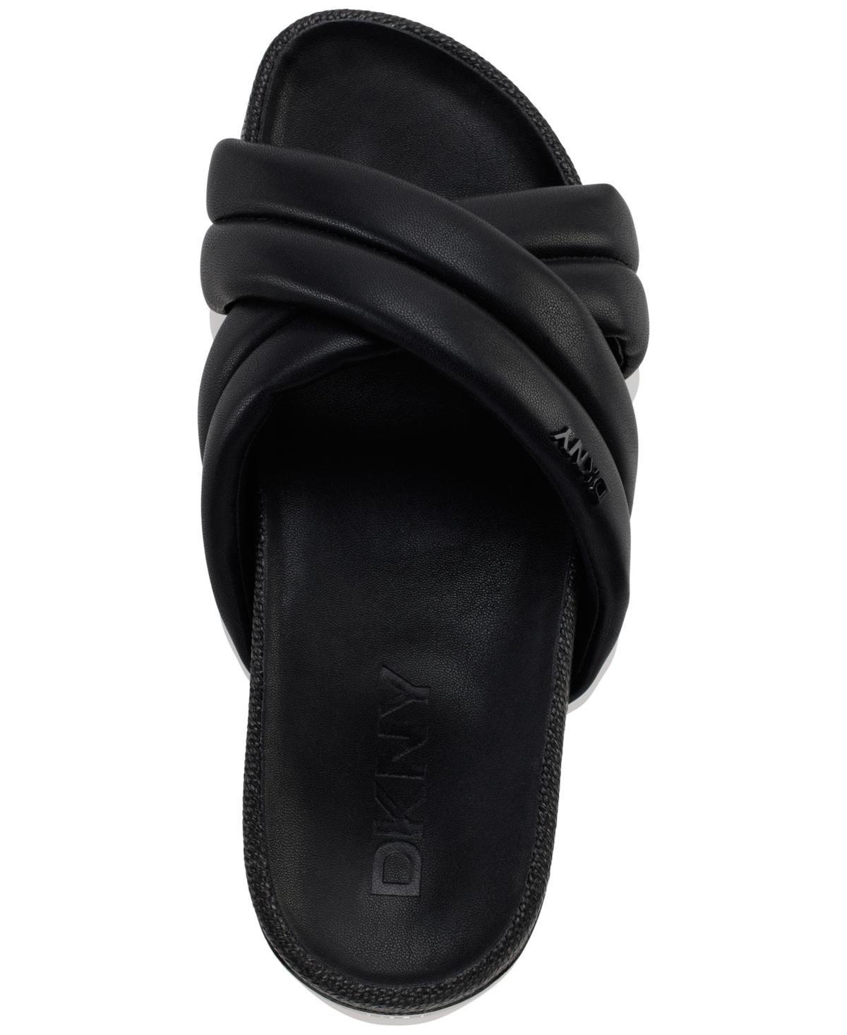 Tommy Hilfiger criss-cross straps leather slides - Black