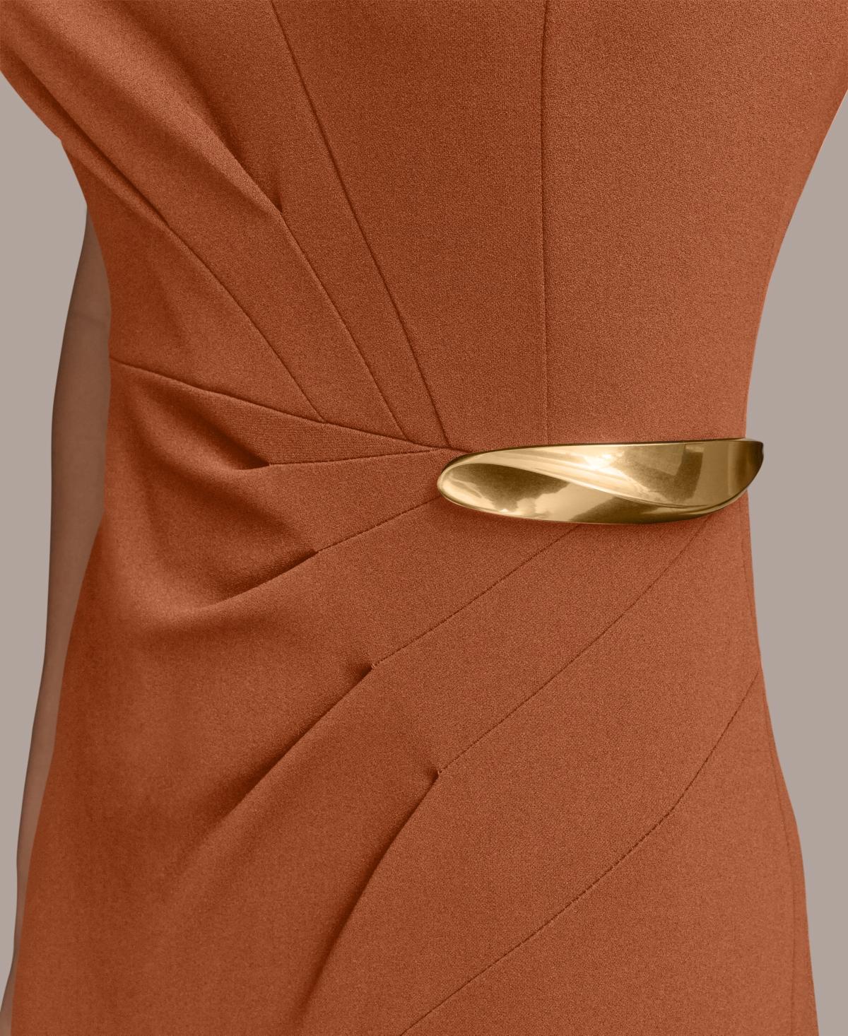 chinese dress ladies Sleeveless Crew Neck Twist Midi Sheath Dress | Sheath Dress