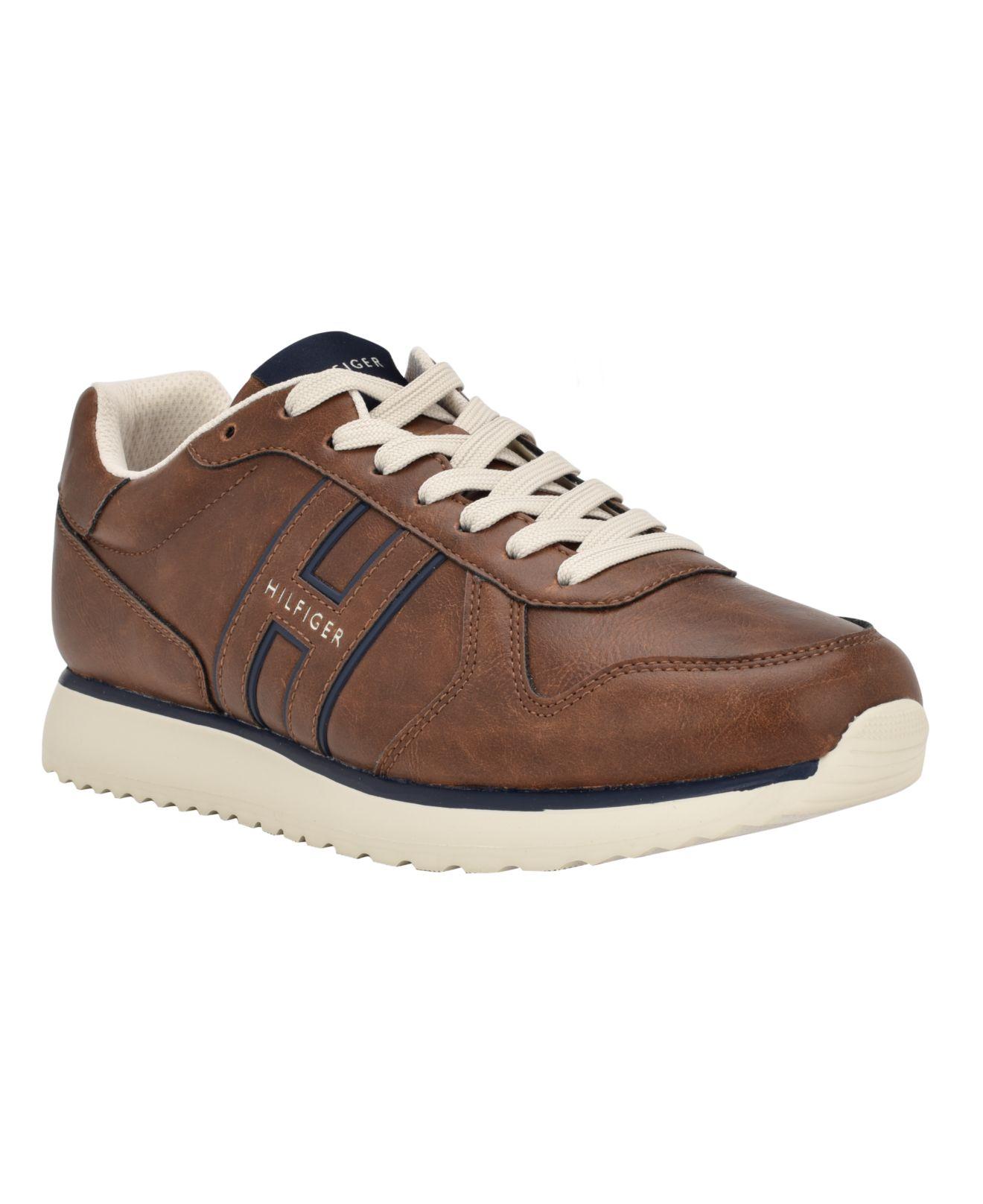 Tommy Hilfiger Akron Lace Up Jogger Sneakers in Brown for Men | Lyst