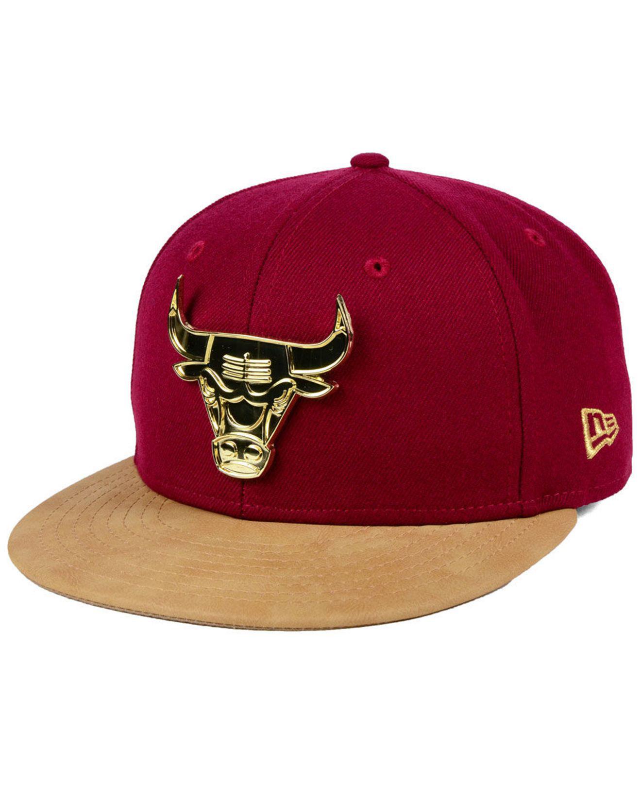 KTZ Synthetic Chicago Bulls Fall O'gold 59fifty Fitted Cap in Maroon ...