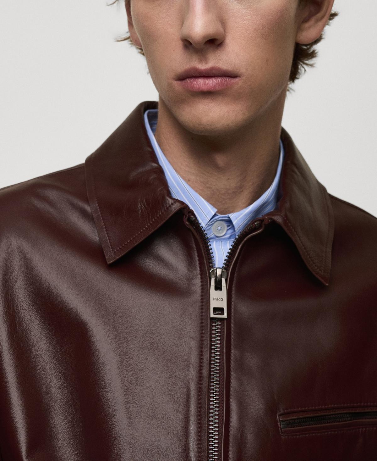 Mango burgundy leather jacket hot sale