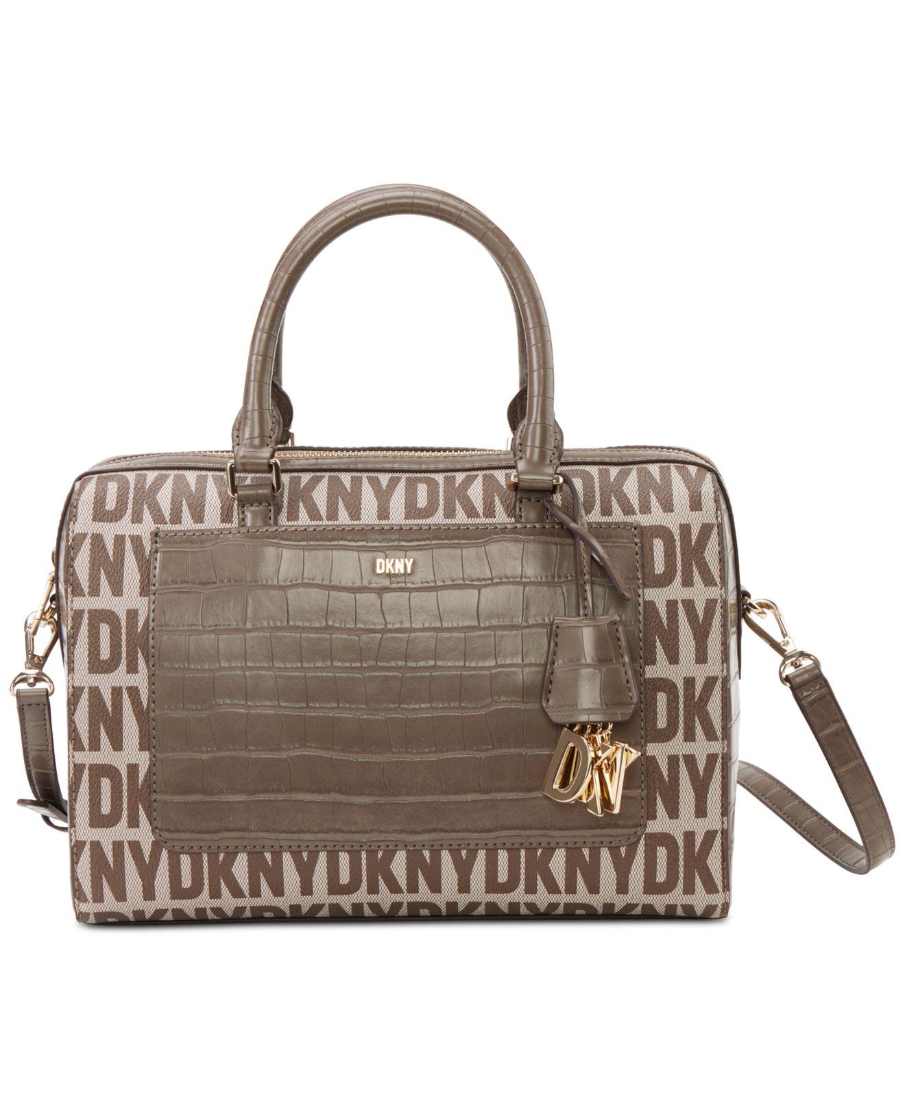 DKNY Paige Small Soho Logo Duffle Bag in Brown Lyst