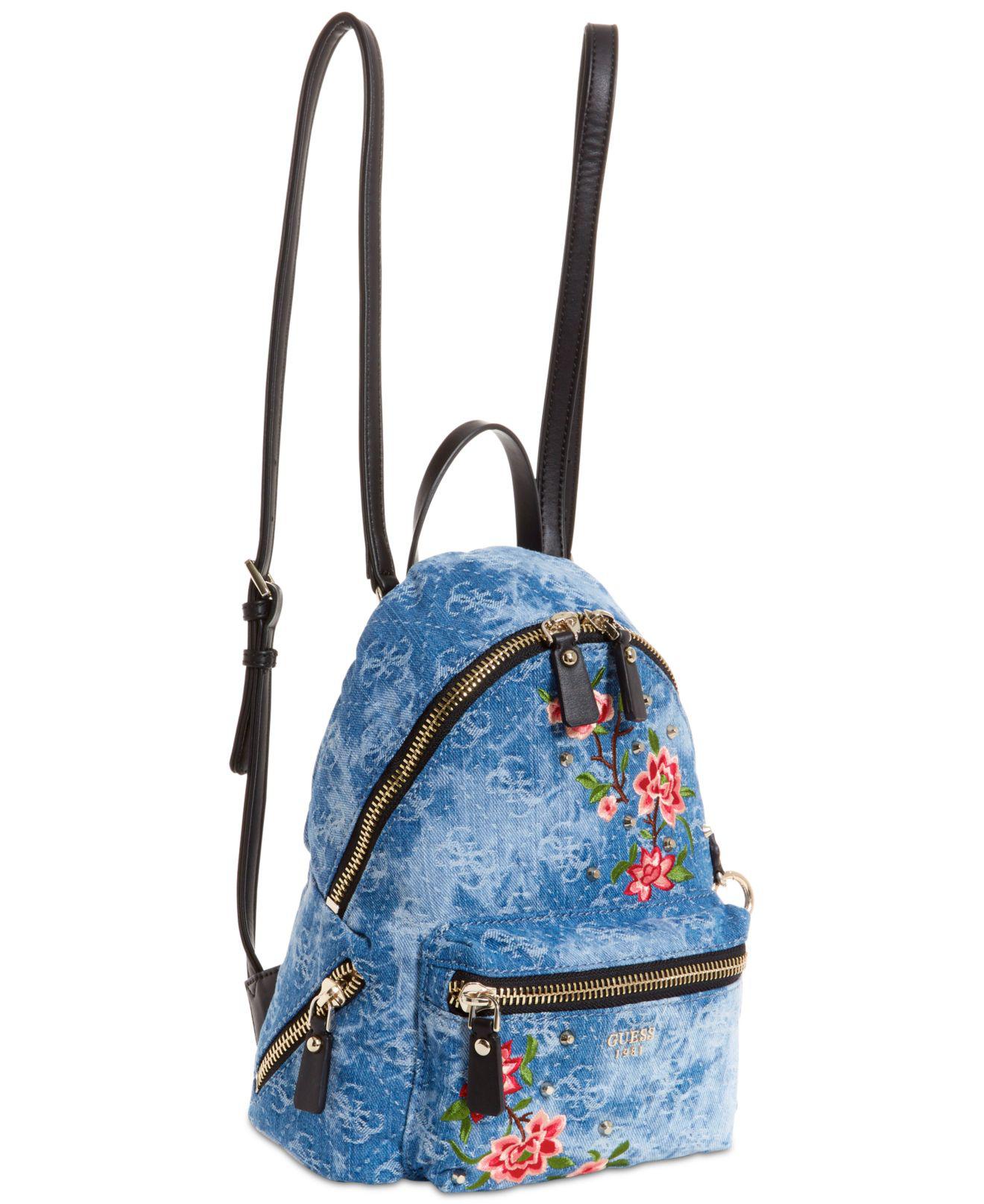 Guess Cool School Denim Small Backpack in Blue - Lyst