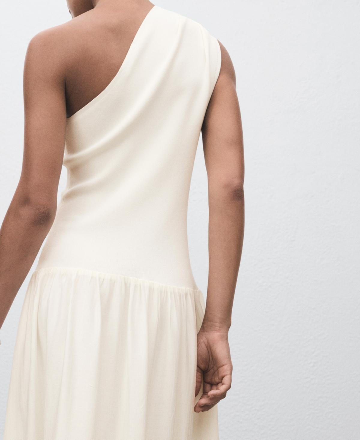 mango white knit dress Mango compact knit sleeveless midi dress in white