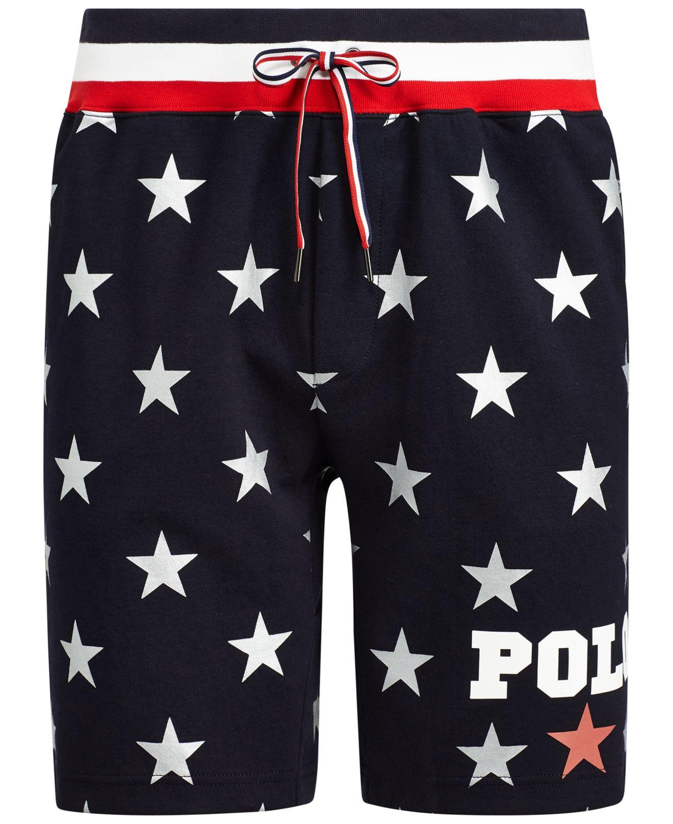 Polo Ralph Lauren Cotton Star-print Double-knit Americana Shorts, Created  For Macy's in Navy (Blue) for Men | Lyst