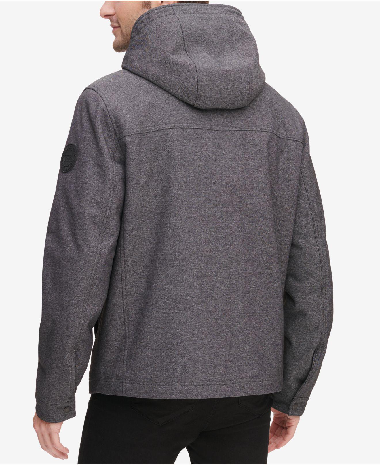 levi's men's soft shell hooded trucker jacket with sherpa fleece lining
