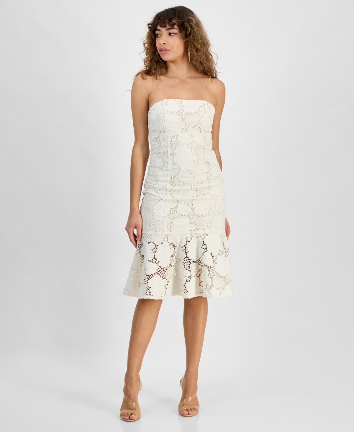 Macys Guess White Lace Dress Guess New Liza High-neck Sleeveless