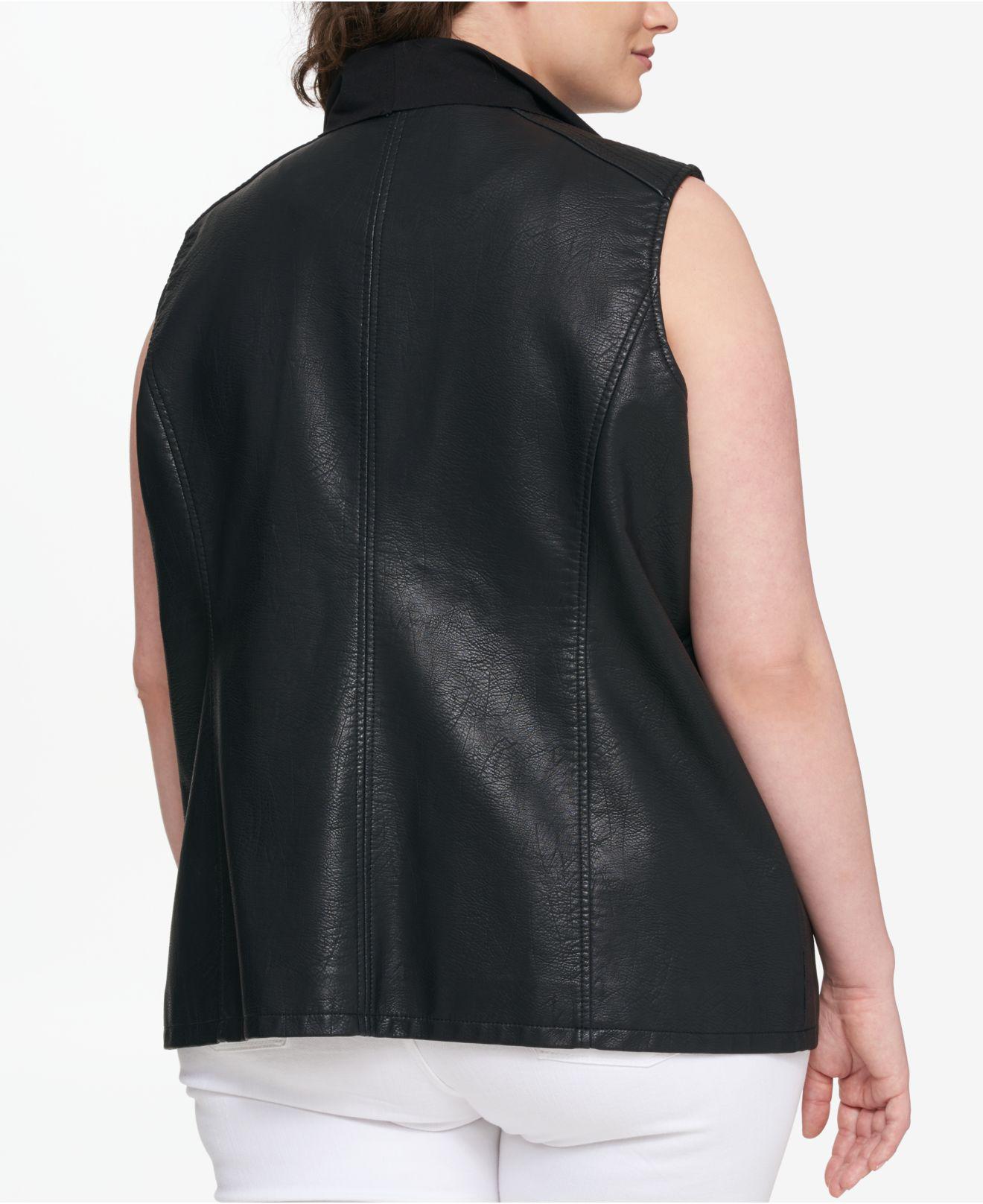 plus size shearling vest