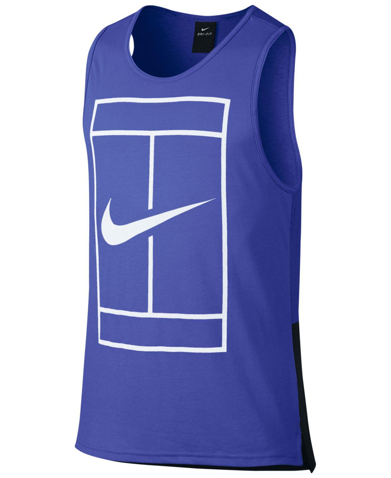 Nike Men'S Court Dry Tennis Tank Top In Blue For Men | Lyst