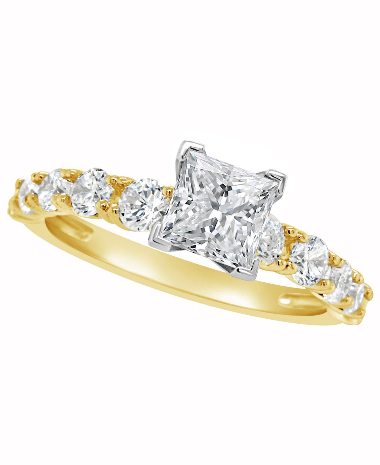 Macy's Certified Princess Cut Diamond Engagement Ring (2 Ct. T.w.) In