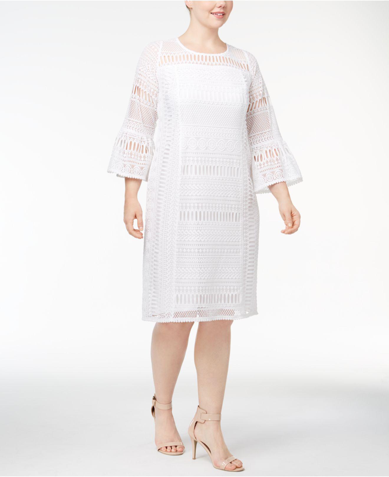 white plus size dresses at macys