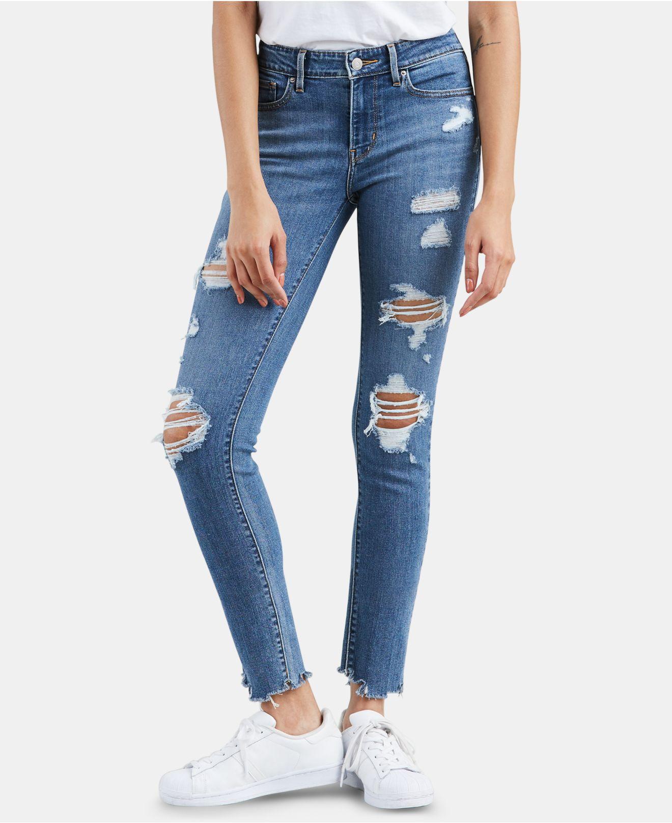 levi's 711 ripped skinny jeans