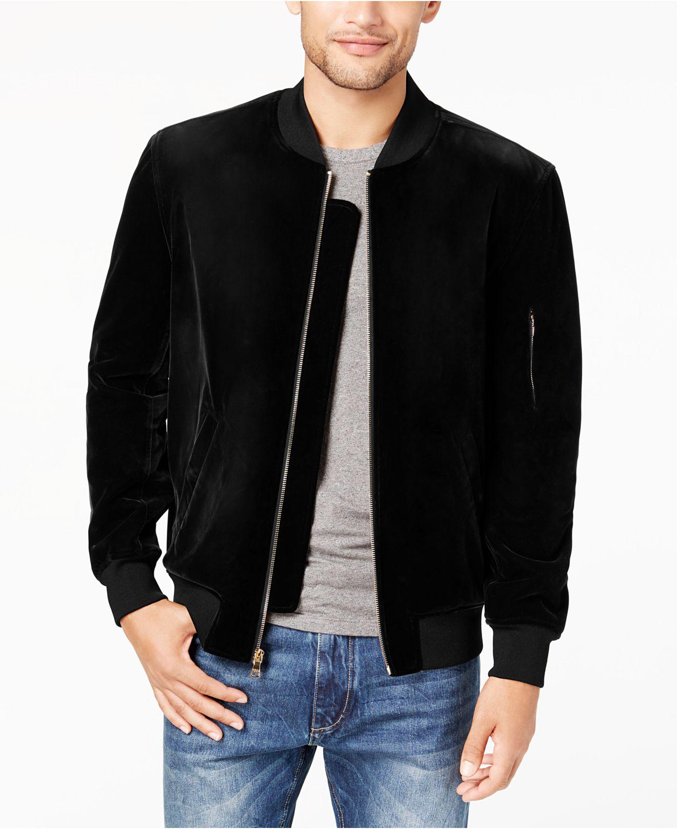 Sean John Men's Velvet Bomber Jacket in Black for Men | Lyst