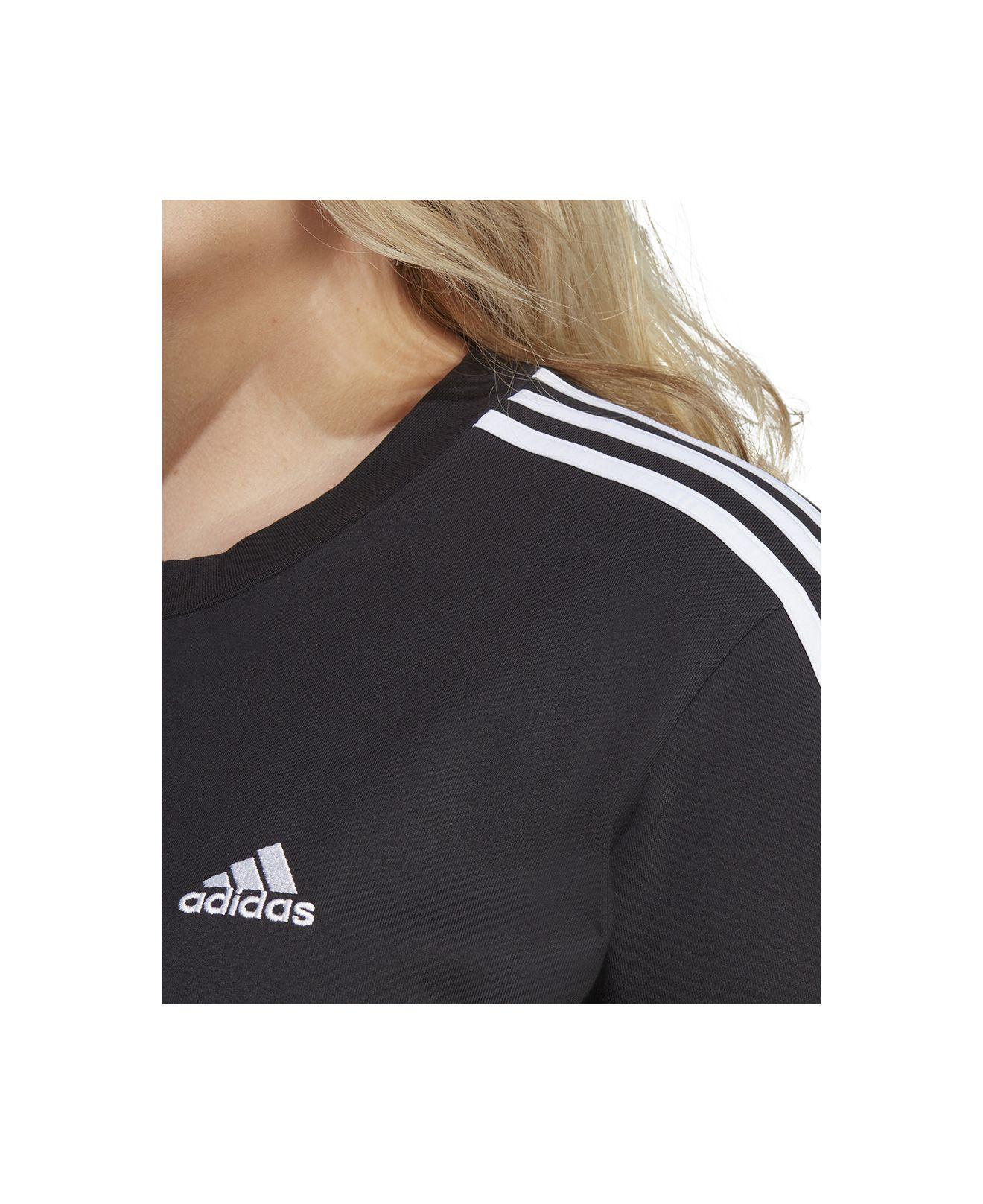 adidas Plus Size Essentials 3-stripes Boyfriend T-shirt Dress in Black |  Lyst