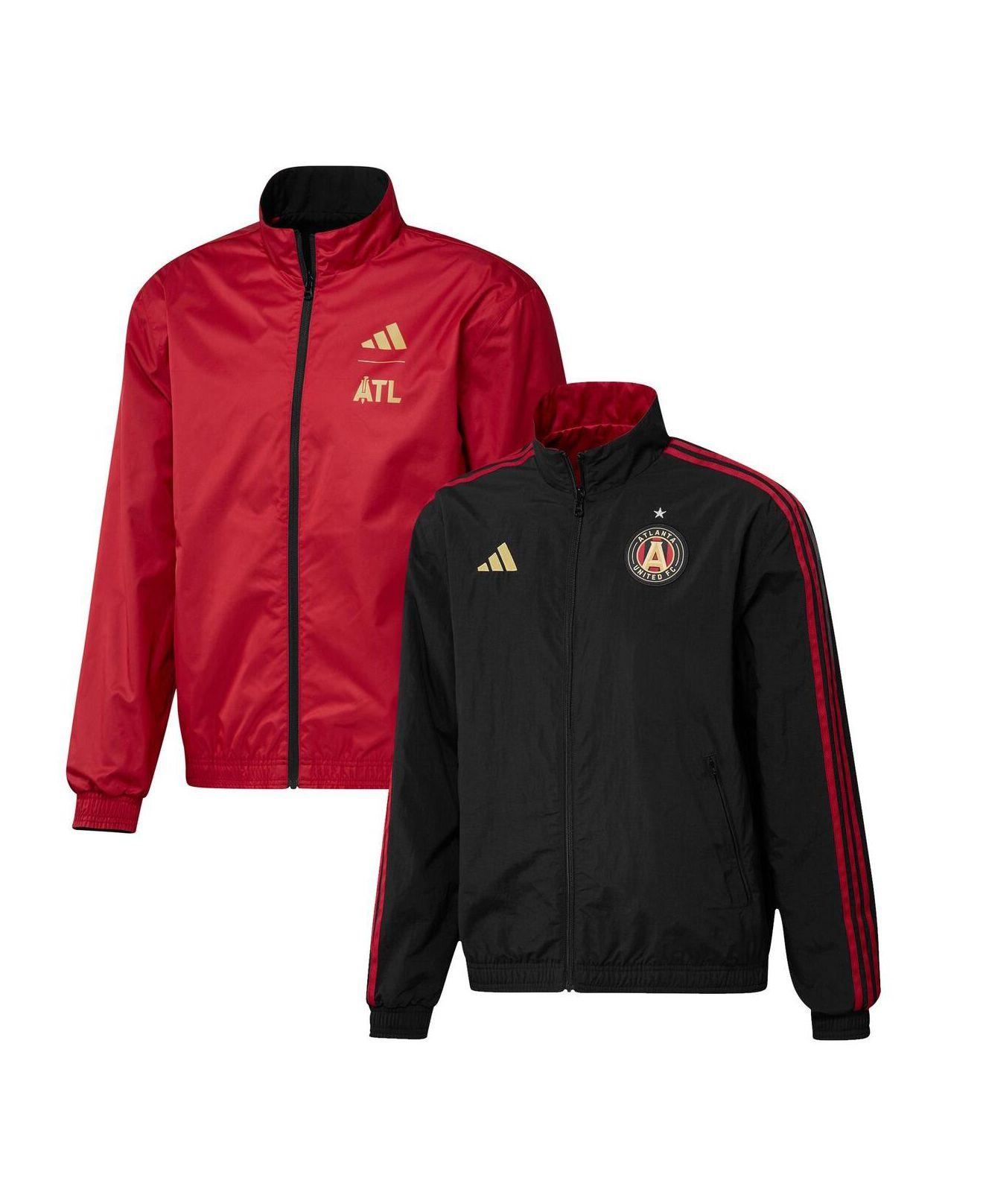 adidas Black And Red Atlanta United Fc 2023 On-field Anthem Full-zip 