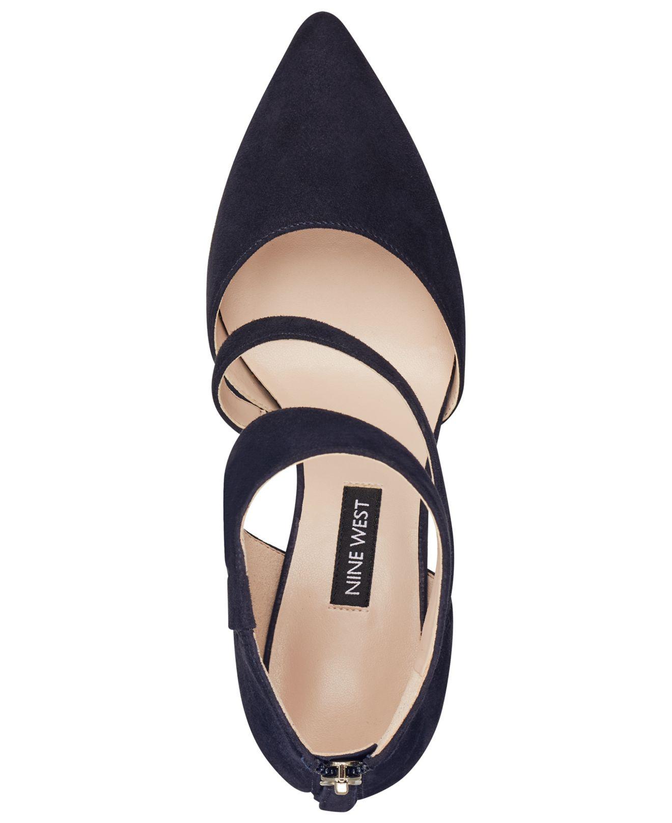 nine west forty asymmetrical strappy pumps