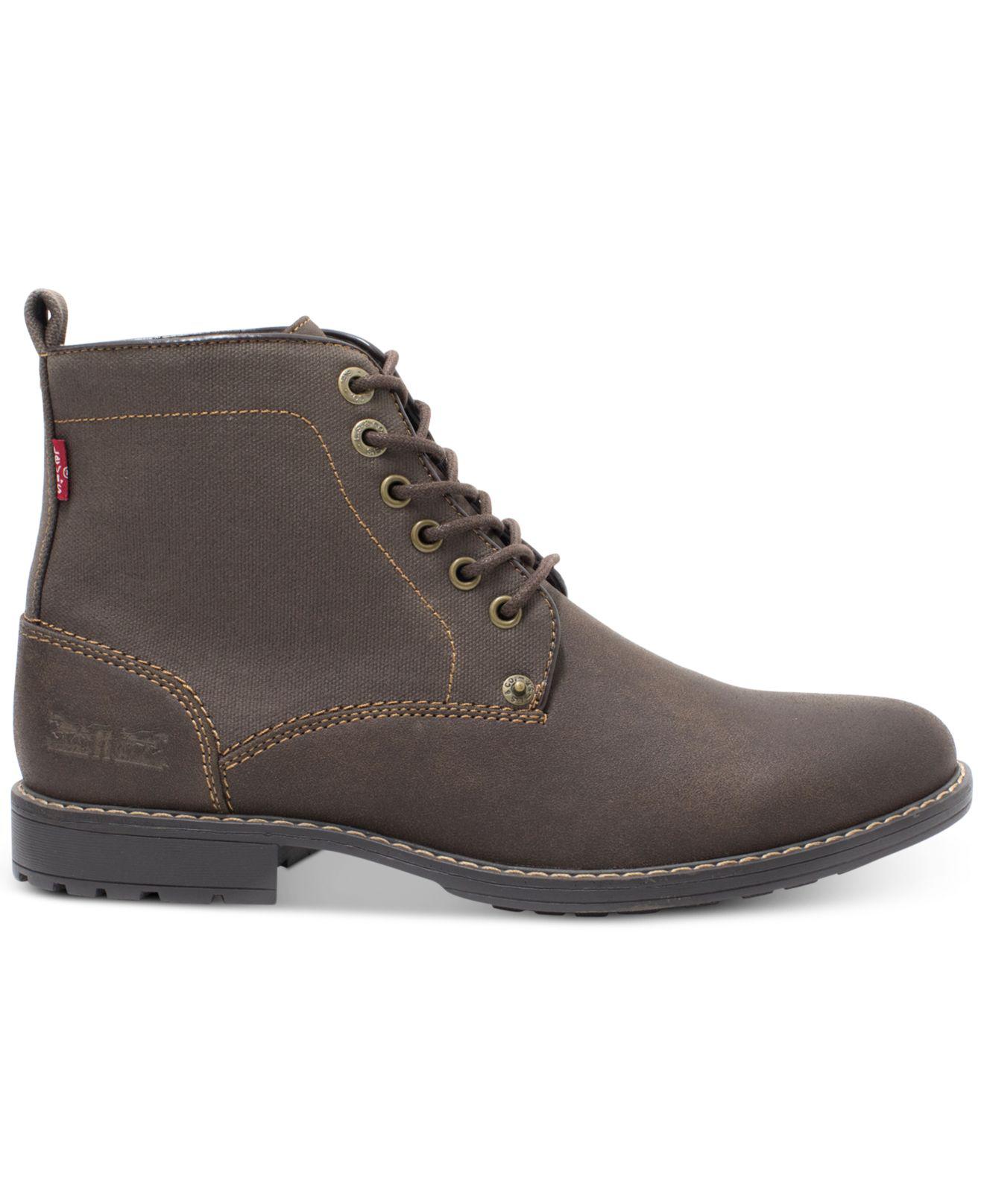 levis mens boots brown