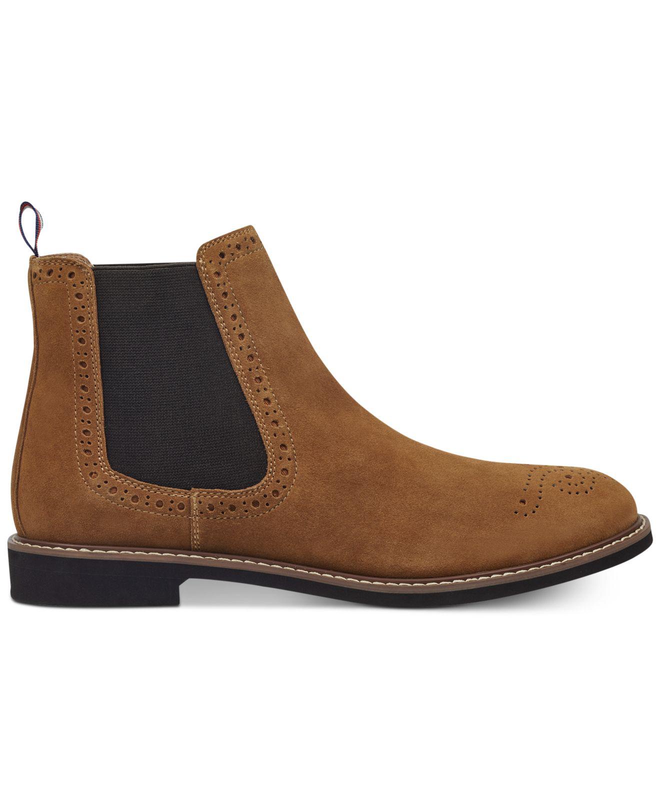 Tommy Hilfiger Gainer Suede Chelsea Boots in Brown for Men - Lyst