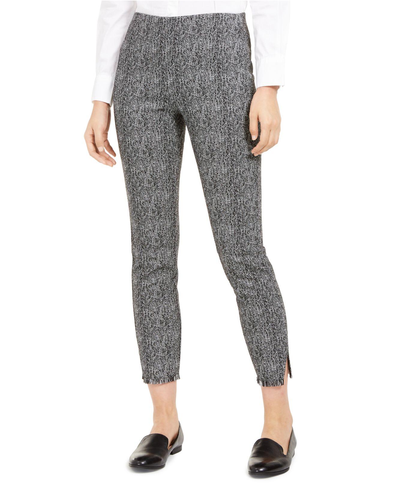 Alfani Tweed Fringe-hem Ankle Pants 