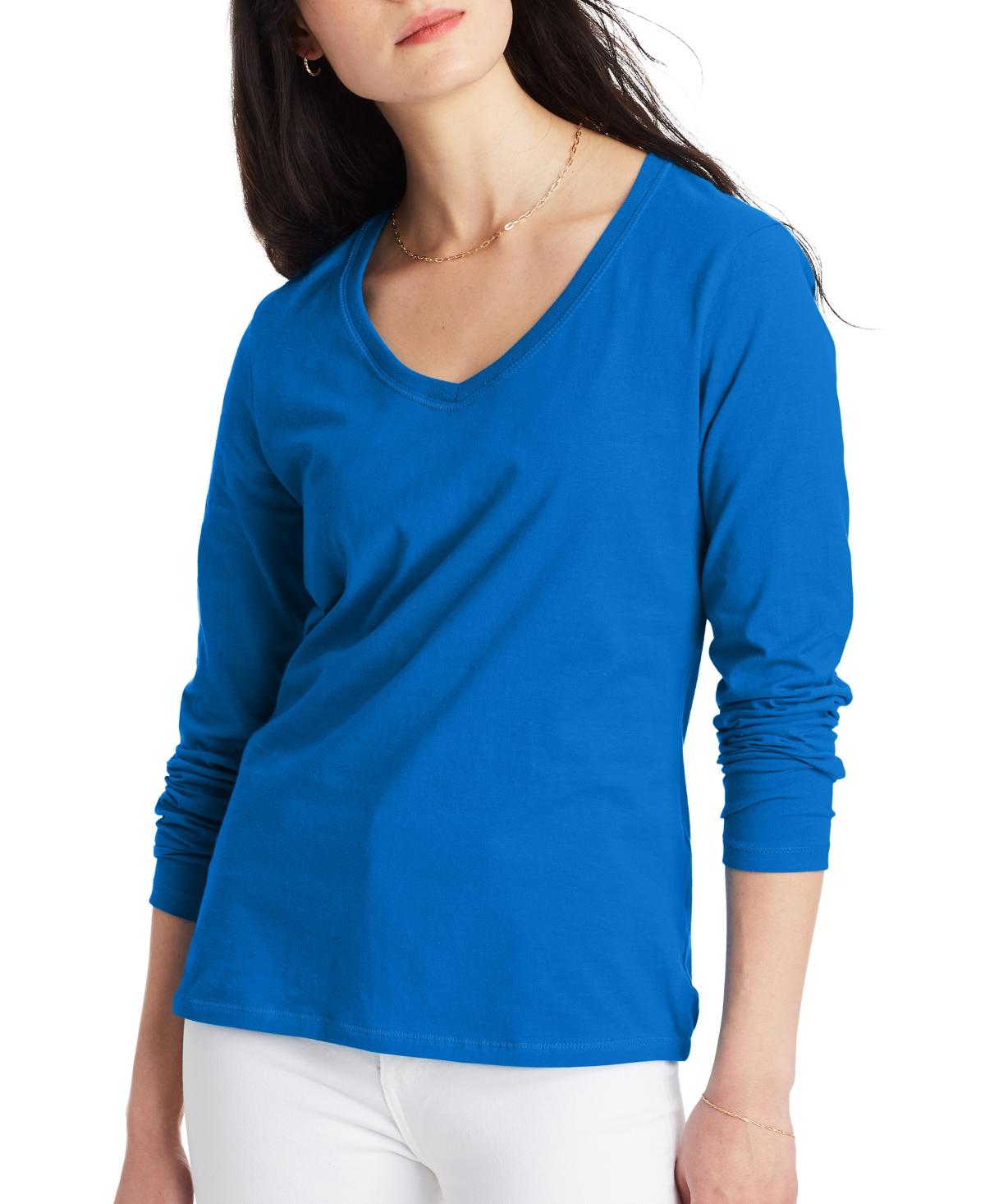 Hanes Women's Long-Sleeve V-Neck T-Shirt