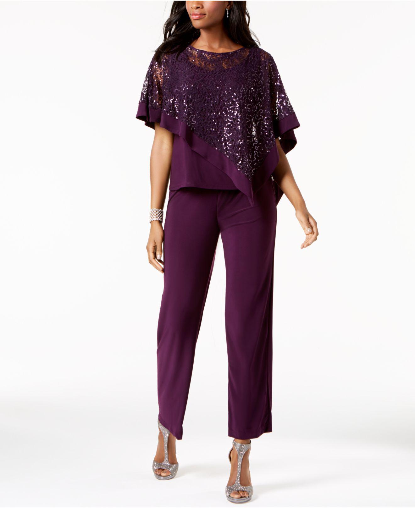 purple sequin pantsuit
