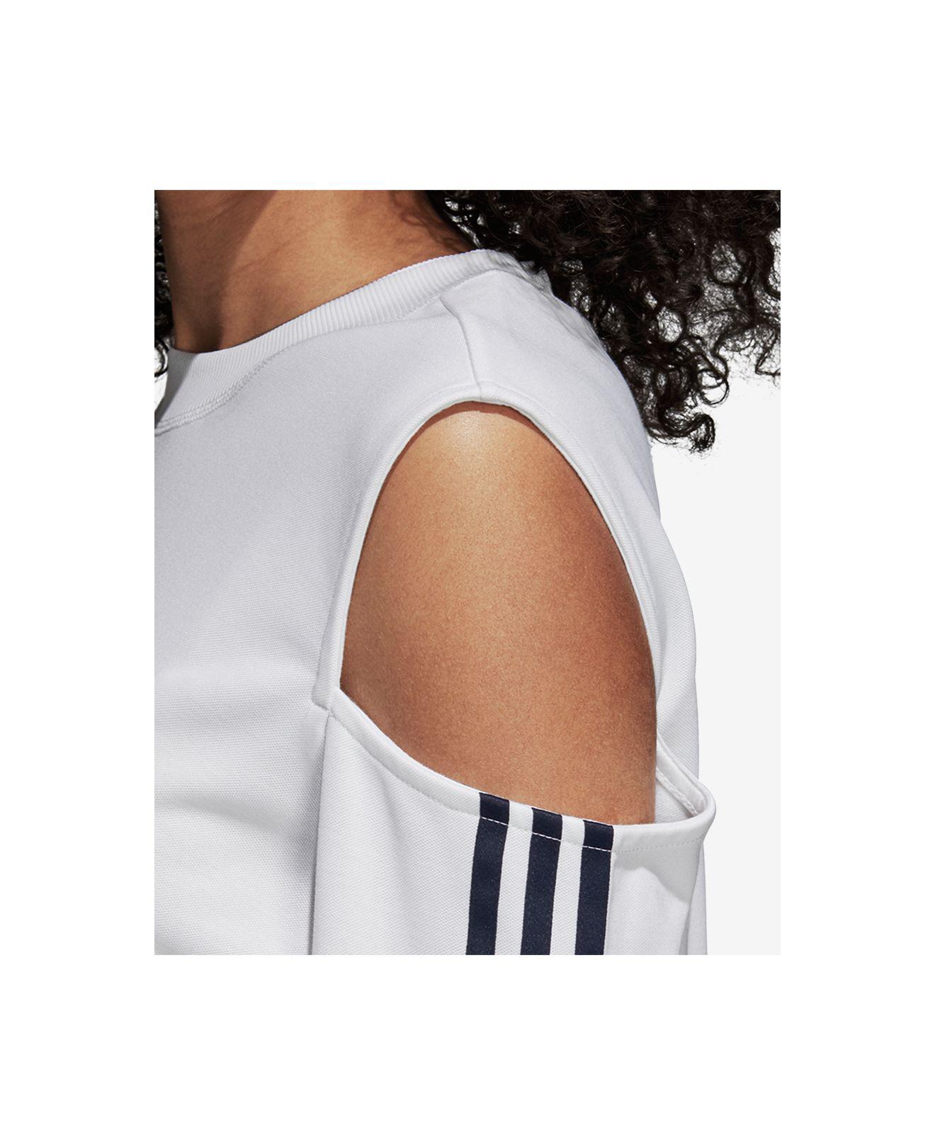 adidas Originals Active Icons Cold-shoulder Sweatshirt in White | Lyst