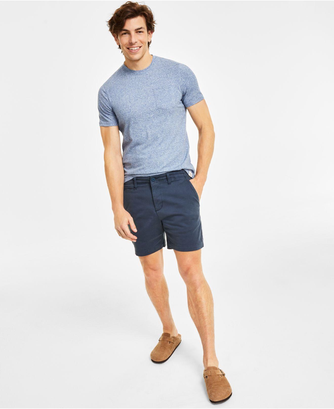 Sun & Stone Colin Flat Front 7" Chino Shorts, Created For Macy's in Blue  for Men | Lyst