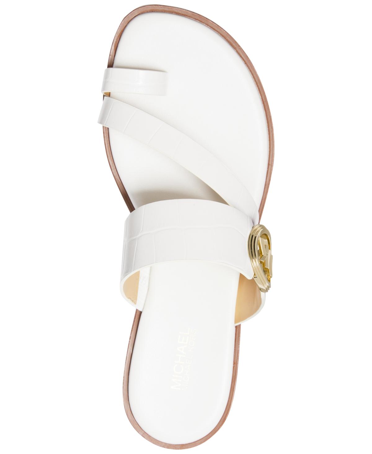 Michael Kors Michael Mmk Vera Slip on Toe ring Slide Sandals in White Lyst