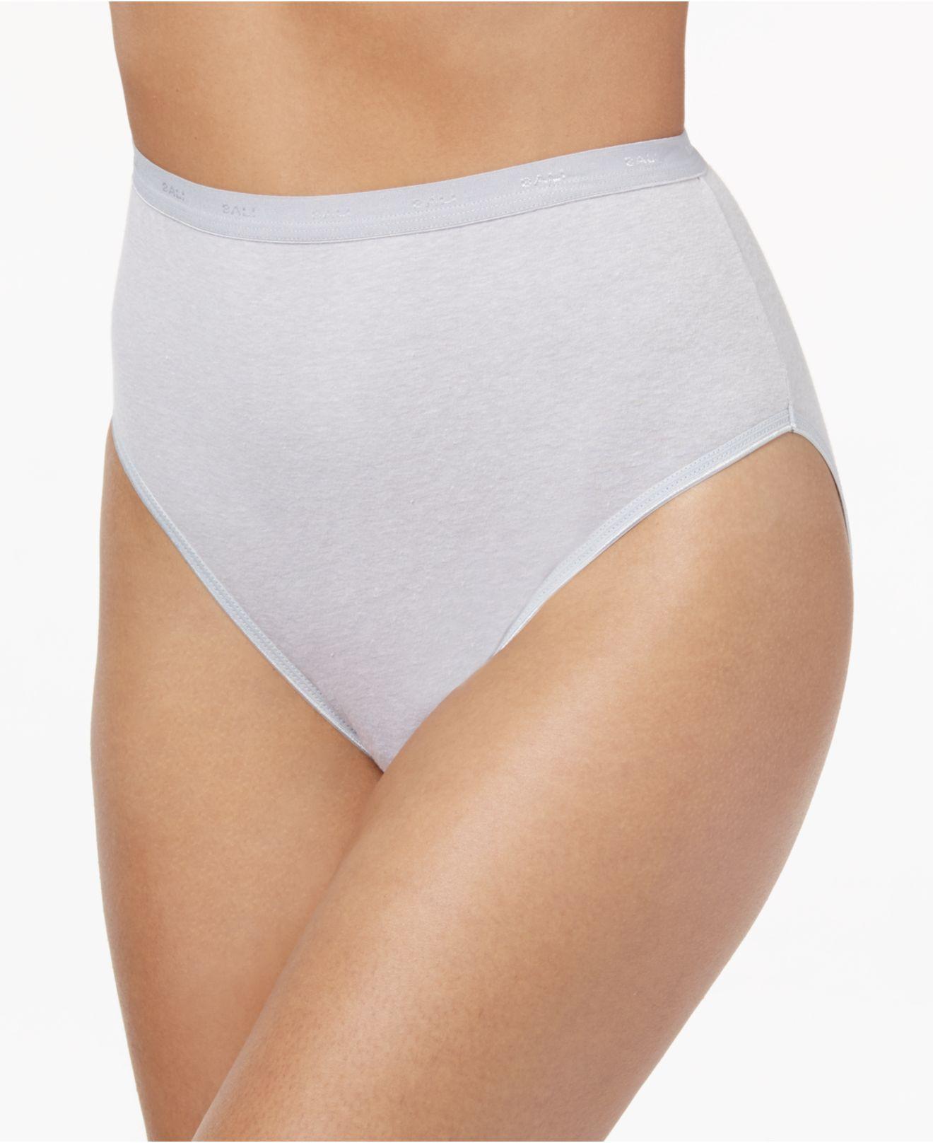 Bali Cotton Full Cut Fit Hi Cut Brief Underwear Dfff62 in Grey Sky