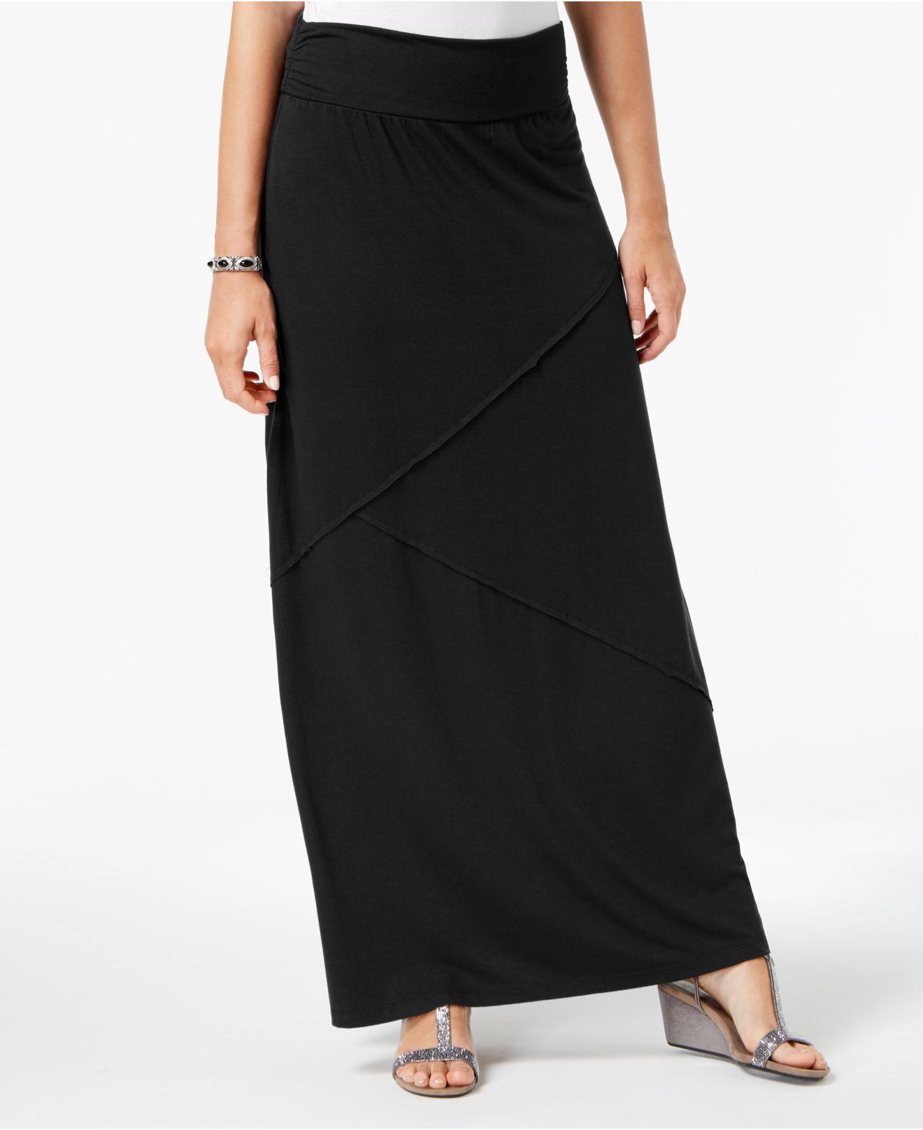macys long black skirt