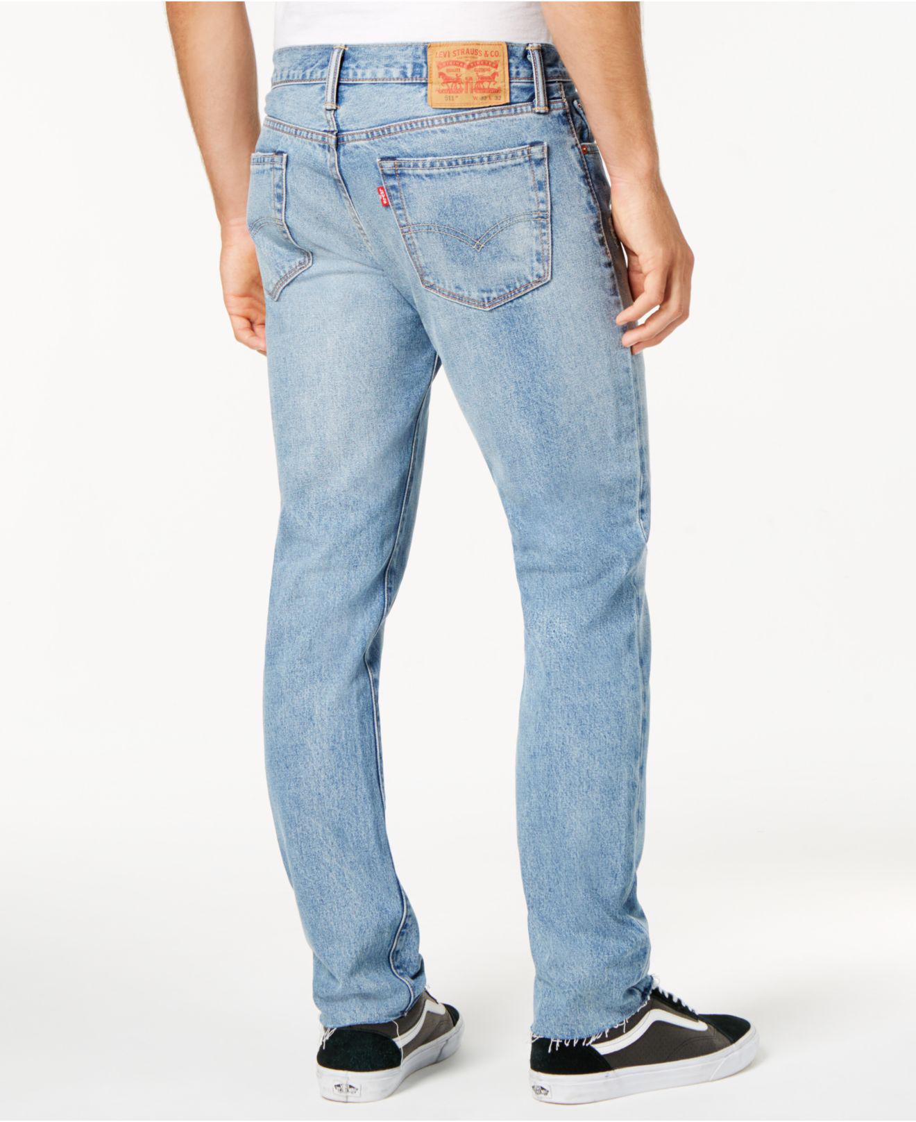 Levi's Denim Men's 511tm Slim-fit Cropped Raw-hem Jeans in Blue for Men ...