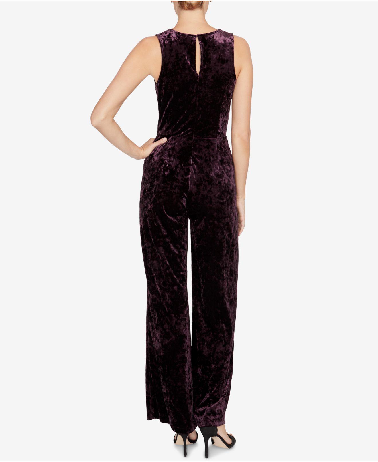 macys velvet jumpsuit