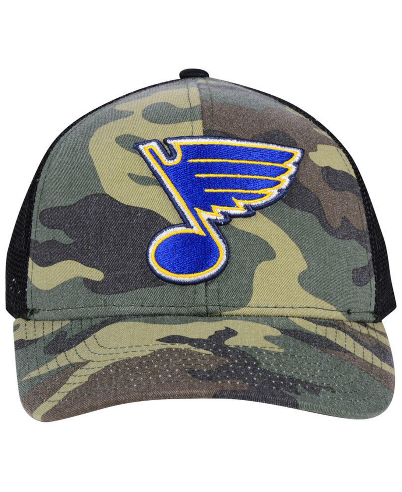 Men's Adidas Camo/Black St. Louis Blues Military Appreciation Flex Hat Size: Medium/Large