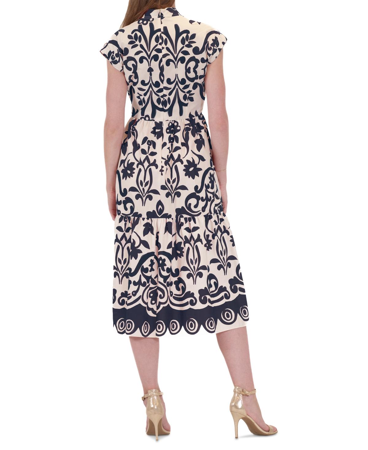 sachin and babi light blue dress Donna Ricco Green Floral Lace - Trimmed Flocked