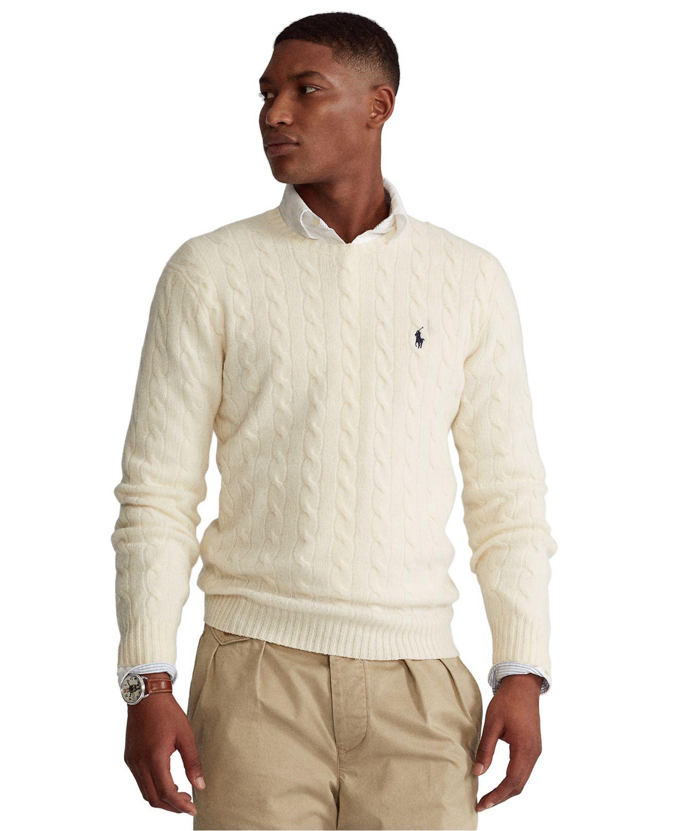 radicaal kip poort Polo Ralph Lauren Cable Wool-cashmere Sweater in Natural for Men | Lyst