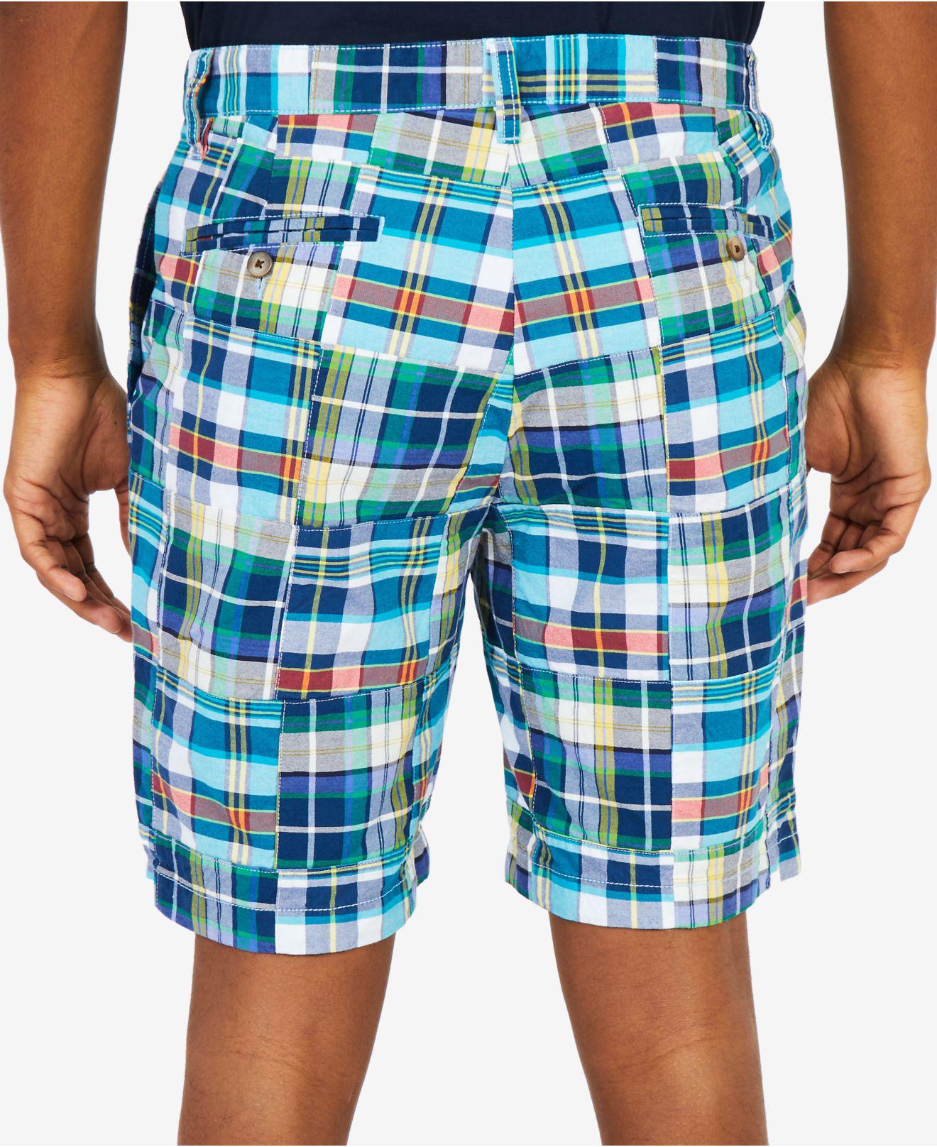 Nautica Cotton Fashion Madras Plaid 8.5" Shorts in Blue for Men Lyst