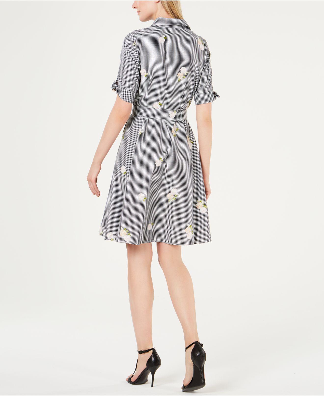 calvin klein gingham shirtdress